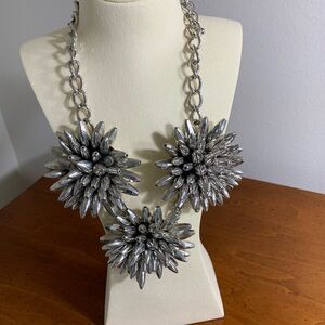Silver Toned Floral Necklace